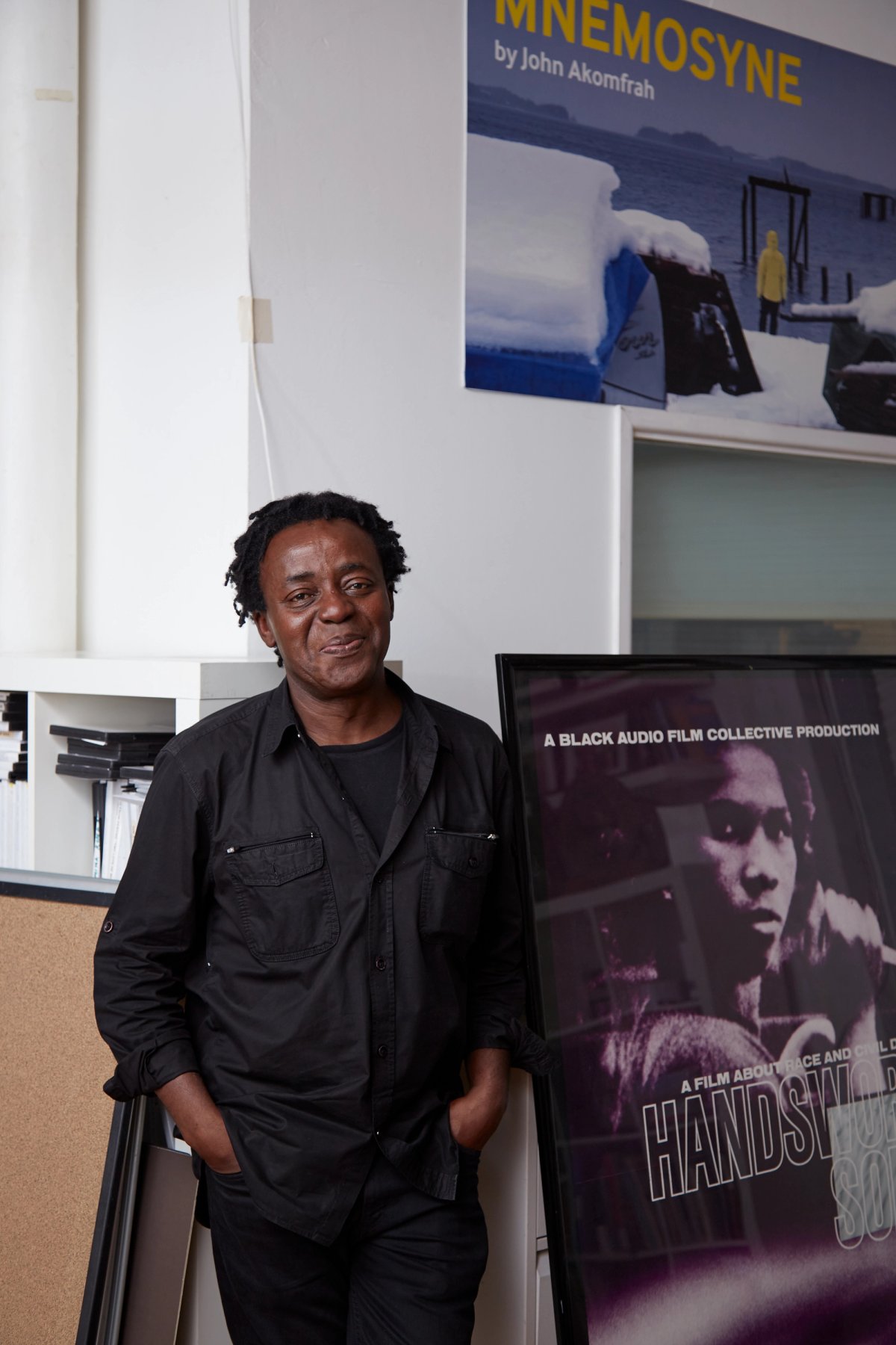 John Akomfrah at his London studio (2016)
© Smoking Dogs Films; courtesy of Lisson Gallery