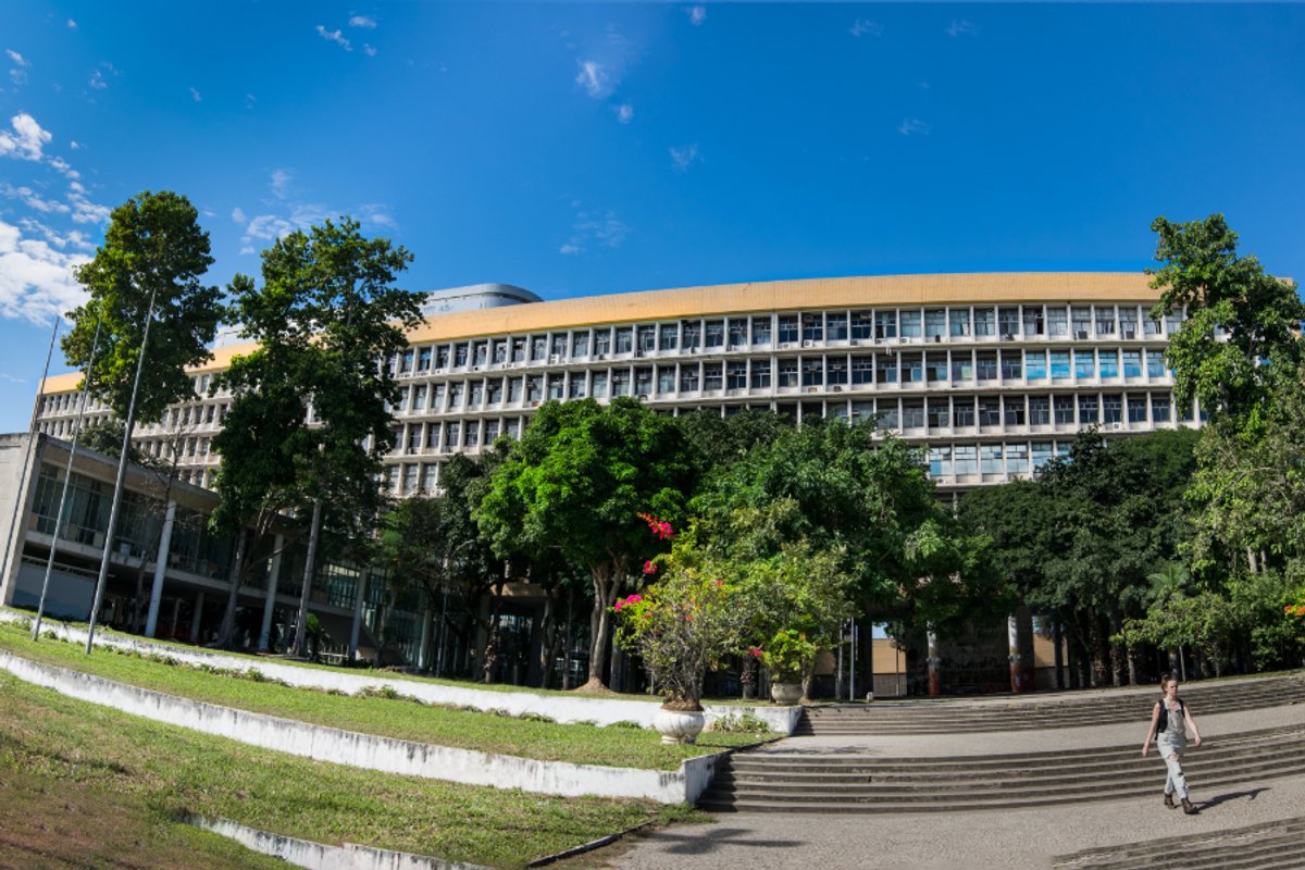 The Jorge Machado Moreira-designed architecture and urbanism building of the Federal University of Rio de Janeiro. UFRJ