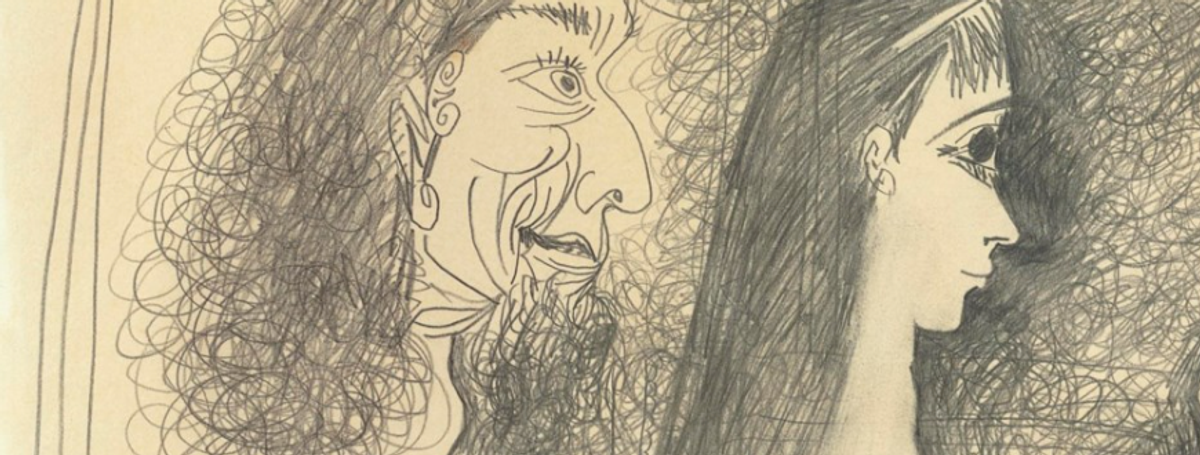 Detail of Pablo Picasso's Trois femmes nues et buste d'homme (1969) Courtesy Christie's