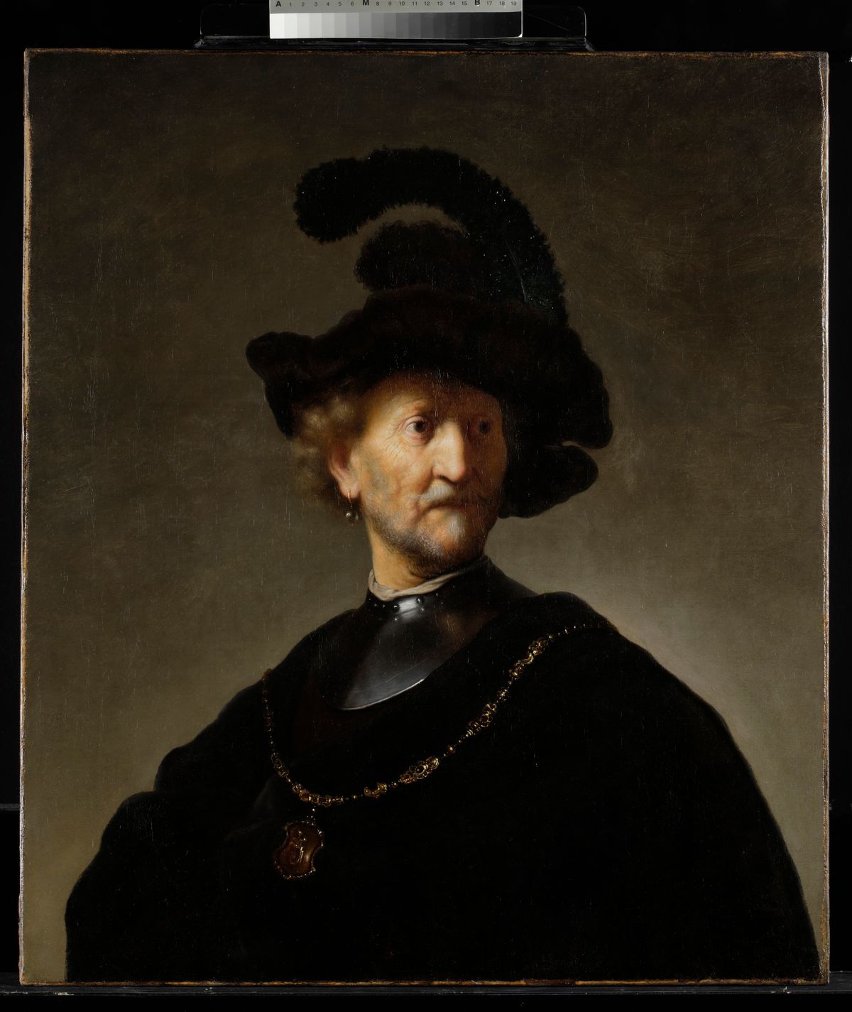 A copy of Rembrandt's Old Man with a Gold Chain, executed on canvas and long attributed to his workshop, which the art historian Gary Schwartz is in fact a copy executed by Rembrandt himself Courtesy Sir Francis Newman, UK