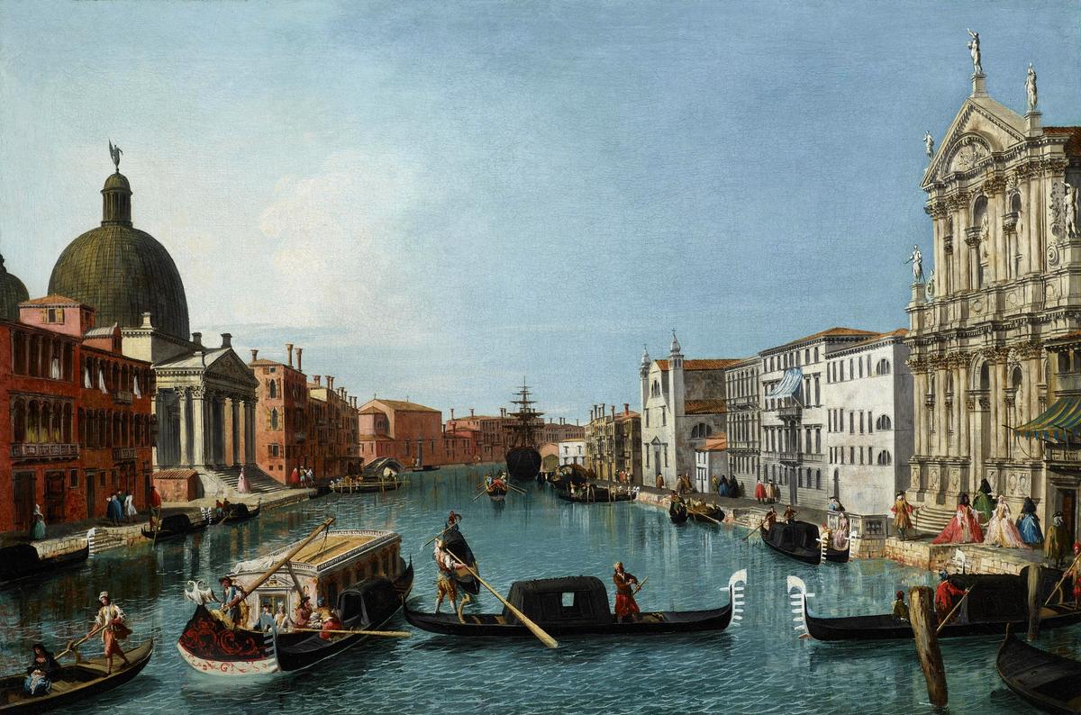 Michele Marieschi,  The Grand Canal with San Simeone Piccolo and the Scalzi (around 1742) © Mathew Hollow