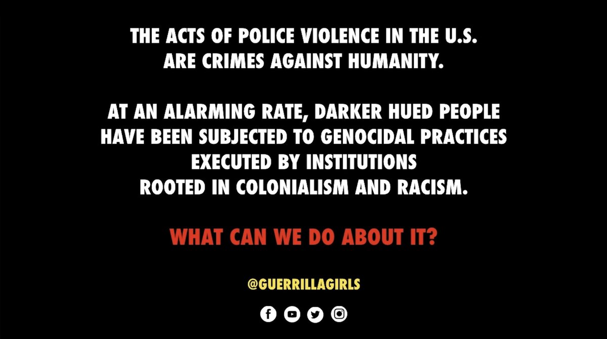 Guerrilla Girls respond to the Black Lives Matter movement in a new video to be released on Saturday 20 June as part of Art Night’s online series, Trailers