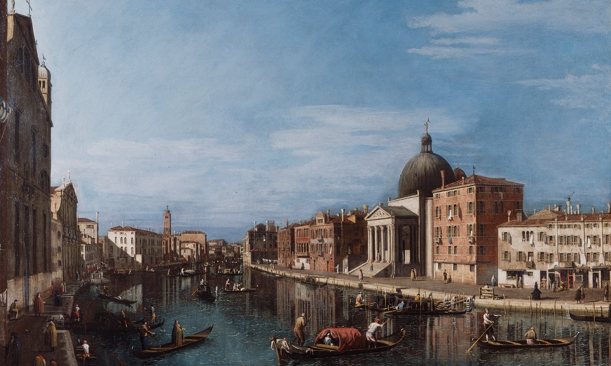 A painting of Venice's Grand Canal, previously thought to be by Canaletto, has been attributed to his teenage nephew