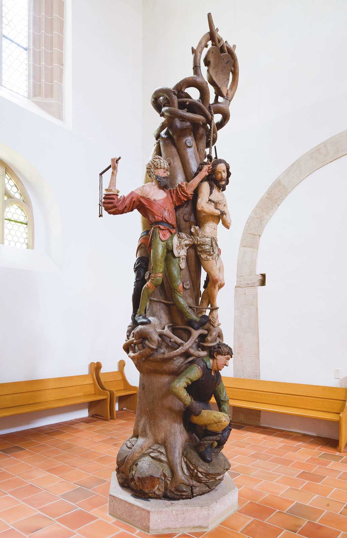 ‘Whipping Post’, polychromed oak carving (1510-22), attributed to ‘Meister H. W.’ and located in the Schlosskirche in the German city of Chemnitz
Photo: Florian Monheim/Bildarchiv Monheim