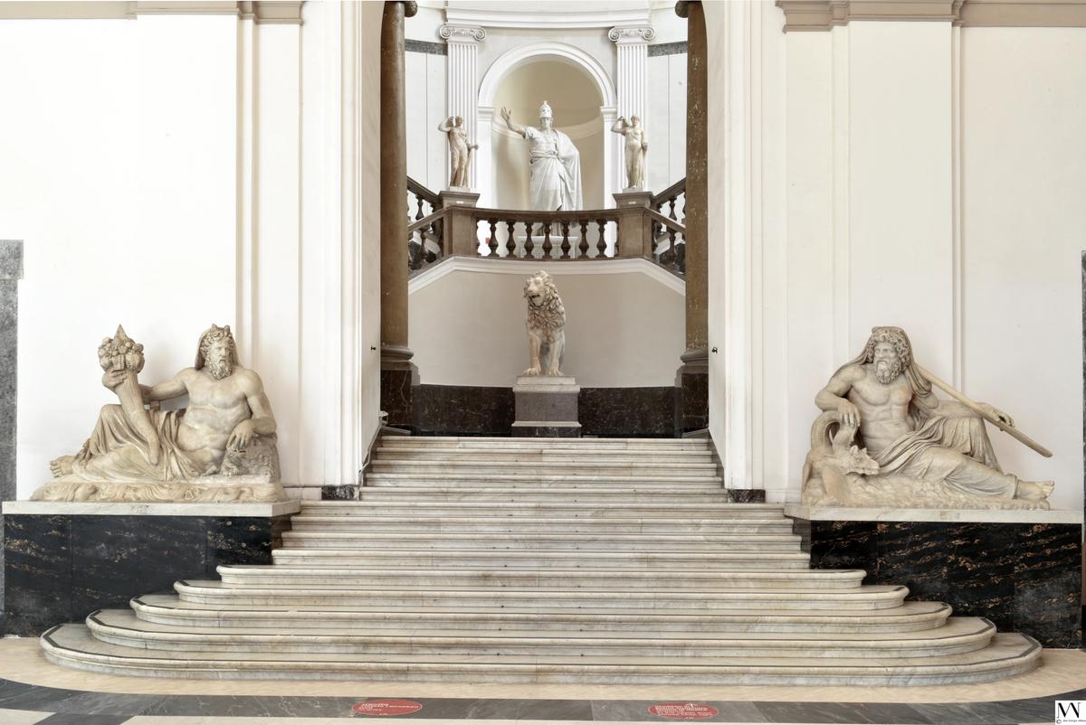 Interior View of the grand staircase in the Naples National Archaeological Museum​ © courtesy Museo Archeologico Nazionale di Napoli