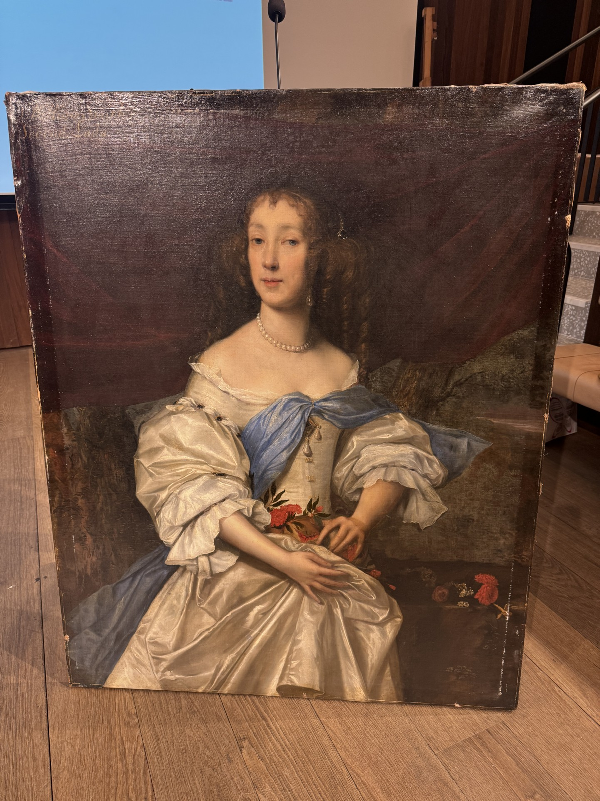 A previously unknown mid-17th-century portrait of a woman named Dorothy Hobart attributed to “Circle of Peter Lely” in a regional auction, now believed to be by John Michael Wright Courtesy of Bendor Grosvenor