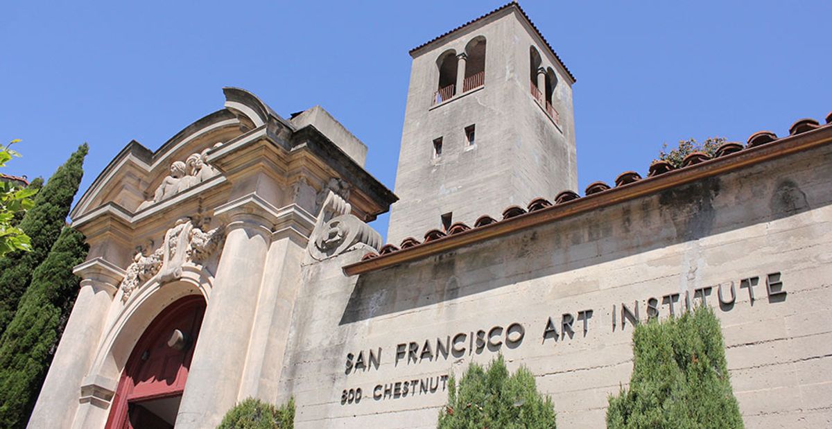 The main entrance to the San Francisco Art Institute Slsmithasdfasdf, via Wikimedia Commons
