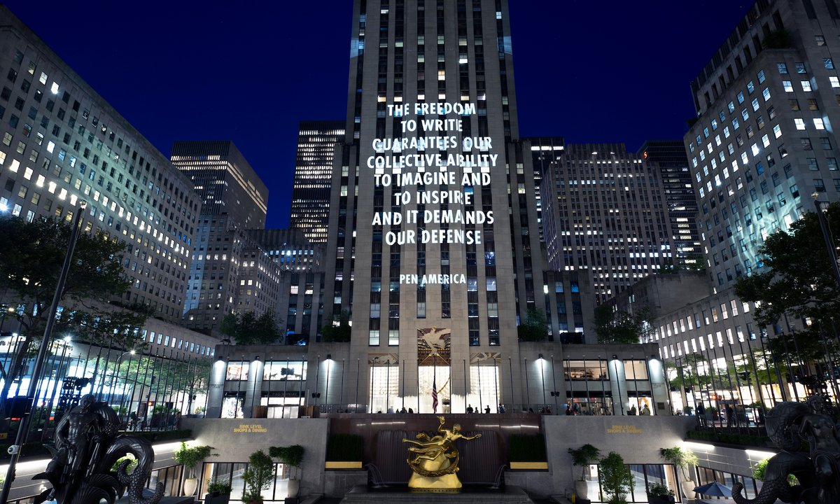 Jenny Holzer projection takes over Rockefeller Heart in assist of freedom of expression Jenny Holzer projection takes over Rockefeller Heart in assist of freedom of expression