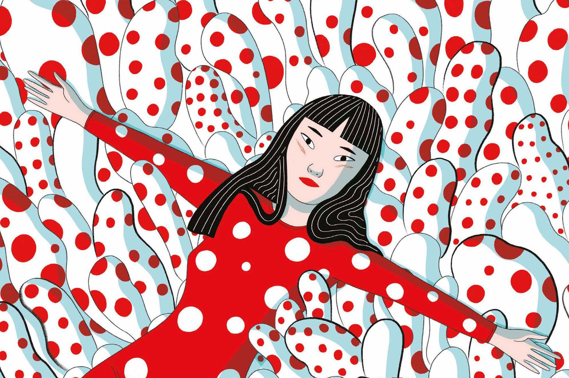 Cover detail from Kusama: The Graphic Novel (Laurence King) Cover detail from Kusama: The Graphic Novel (Laurence King)