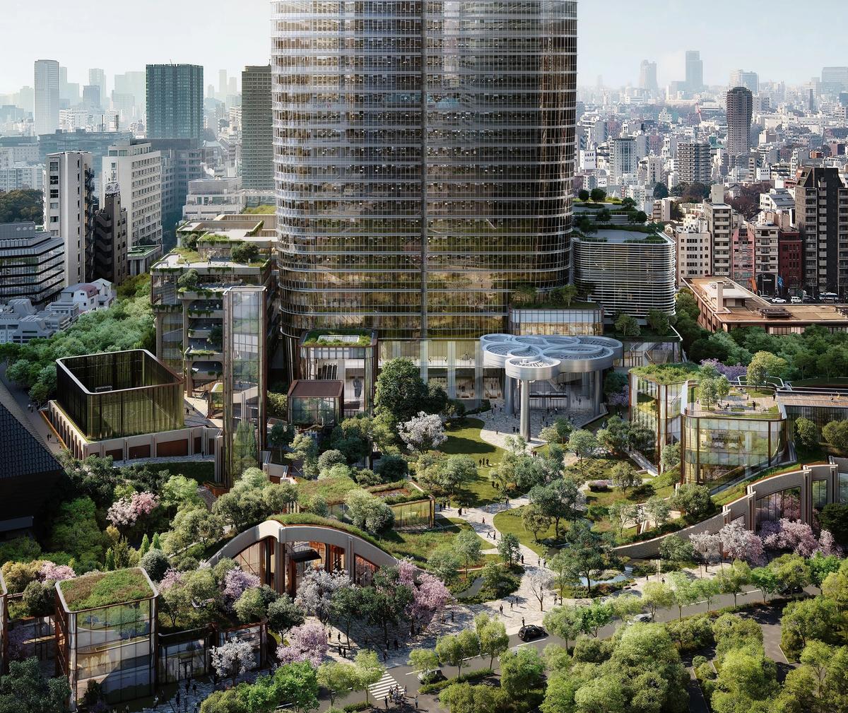 Rendering of exterior of Pace Tokyo
© DBOX for Mori Building Co Ltd Azabudai Hills