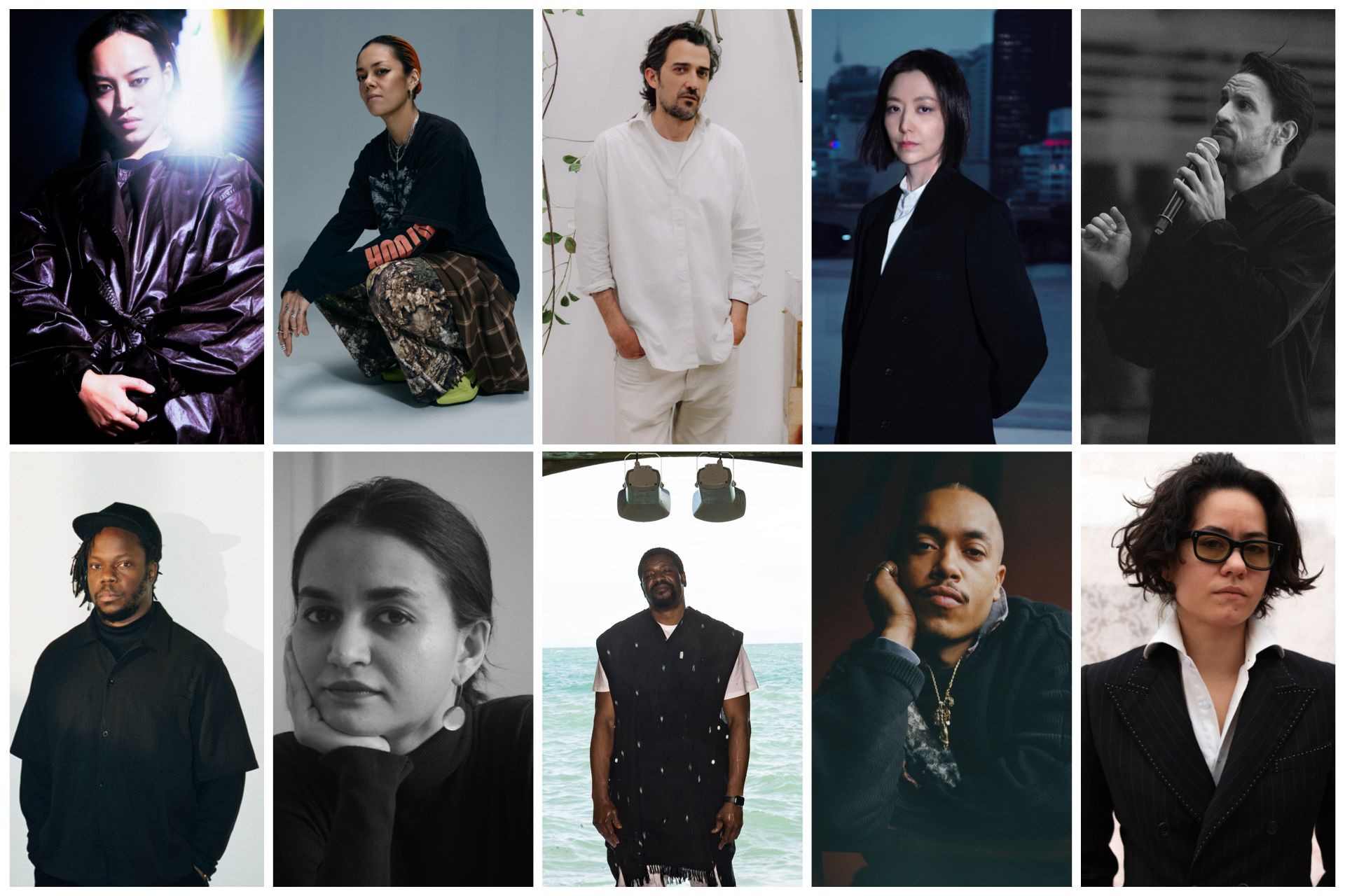 From top left, clockwise: Pan Daijing, Andrea Peña, Álvaro Urbano, Ayoung Kim, Marco da Silva Ferreira, Bárbara Sánchez-Kane, Pol Taburet, Emeka Ogboh, Payal Kapadia, Ambrose Akinmusire Photos: courtesy of the Chanel Culture Fund