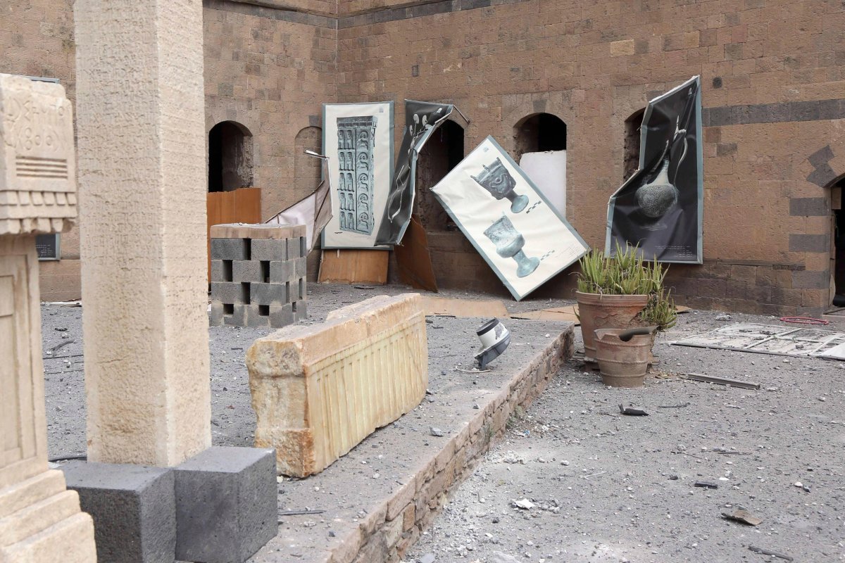 A view of the damage to the National Museum’s courtyard after Israeli airstrikes in Sanaa, Yemen
Photo: Mohammed Mohammed/Xinhua/Alamy Live News