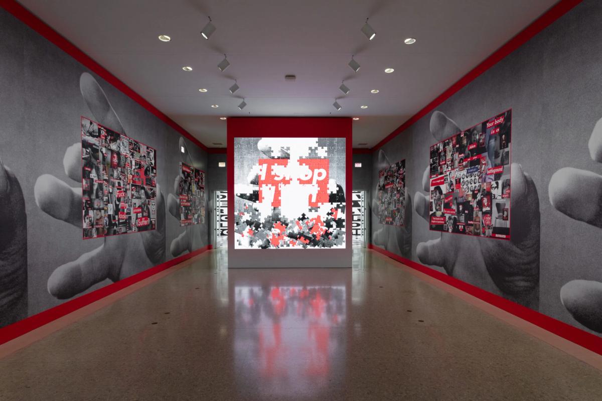 Barbara Kruger's Thinking of You. I Mean Me. I Mean You (2021)

Installation view, The Art Institute of Chicago, Chicago (September 19, 2021–January 24, 2022)

Courtesy the artist and Sprüth Magers; Photo: The Art Institute of Chicago