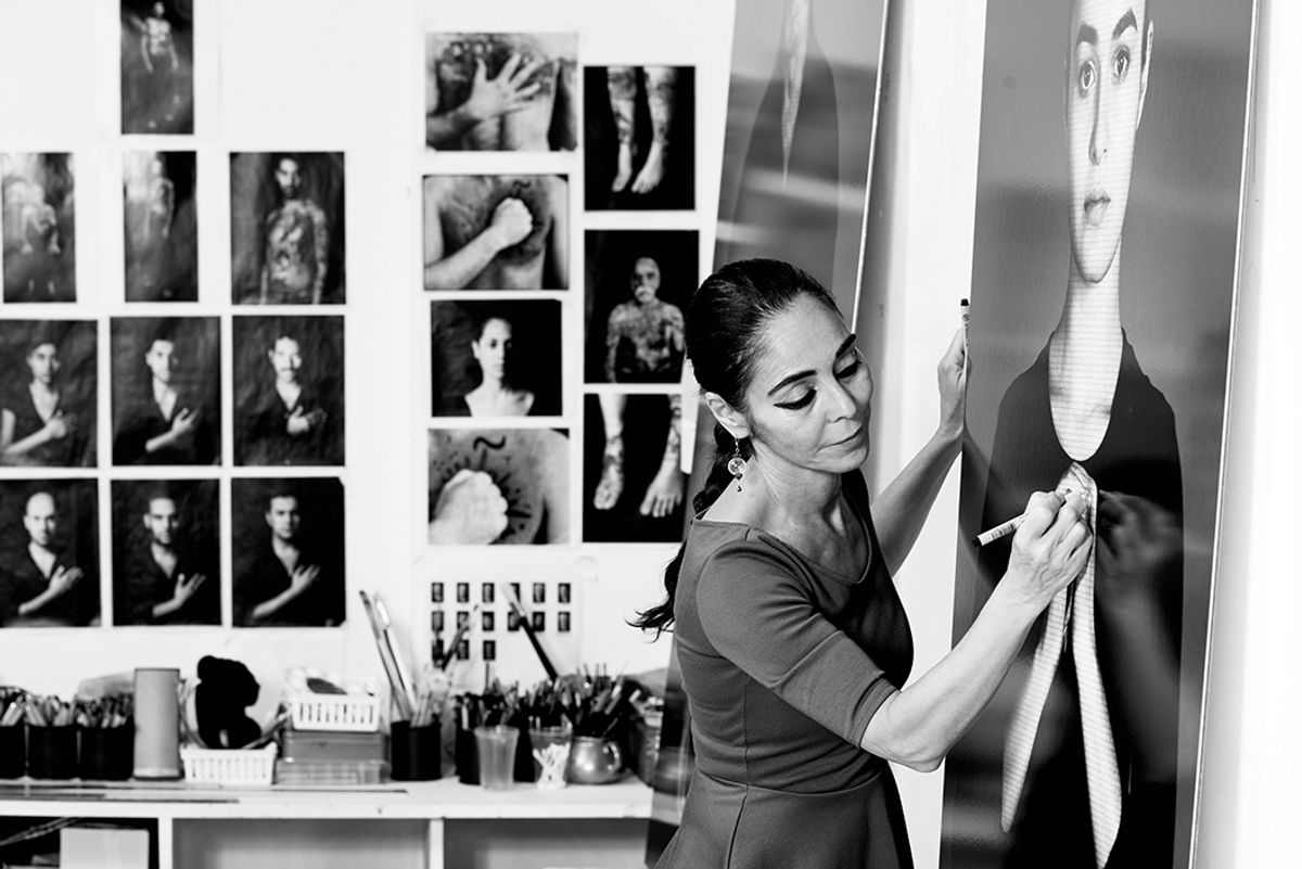 Among the dozens of artists the writer Lydia Figes spoke to for her book was Shirin Neshat, who advises: “Go with your guts. Your strength lives within your obsessions, your madness, not with the world outside of you.” Photo: David Regan, courtesy of the artist and Gladstone gallery