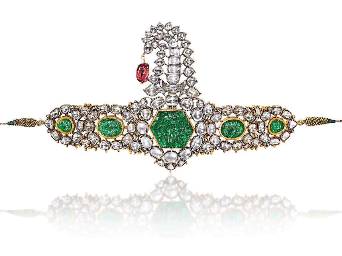 A gem-set and enamelled turban ornament (sarpech), India, probably Deccan, 19th century. Provenance: Family of General Hari Singh Nalwa (1791-1837), by descent. Toor Collection