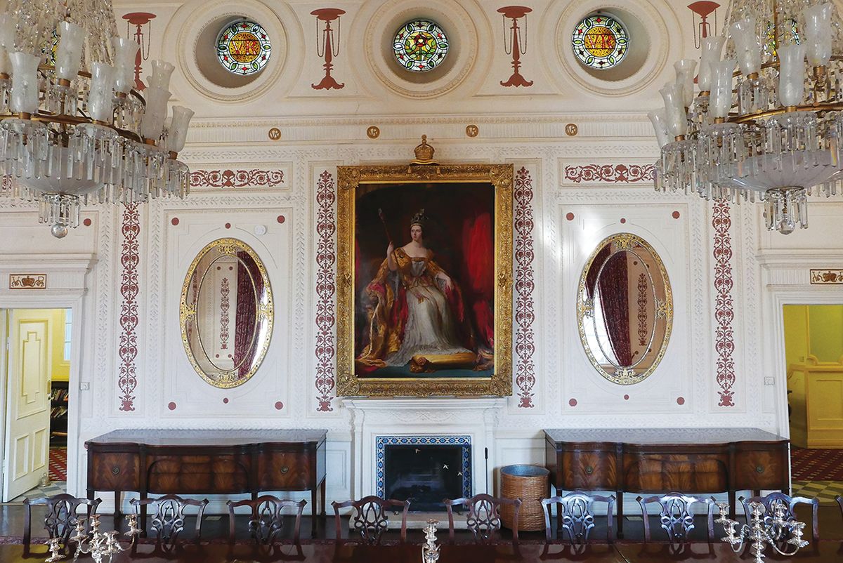 Sir George Hayter’s portrait of Queen Victoria in the British Embassy in Tehran, one of 26 portraits of the monarch in the Government Art Collection marked for review © Crown copyright