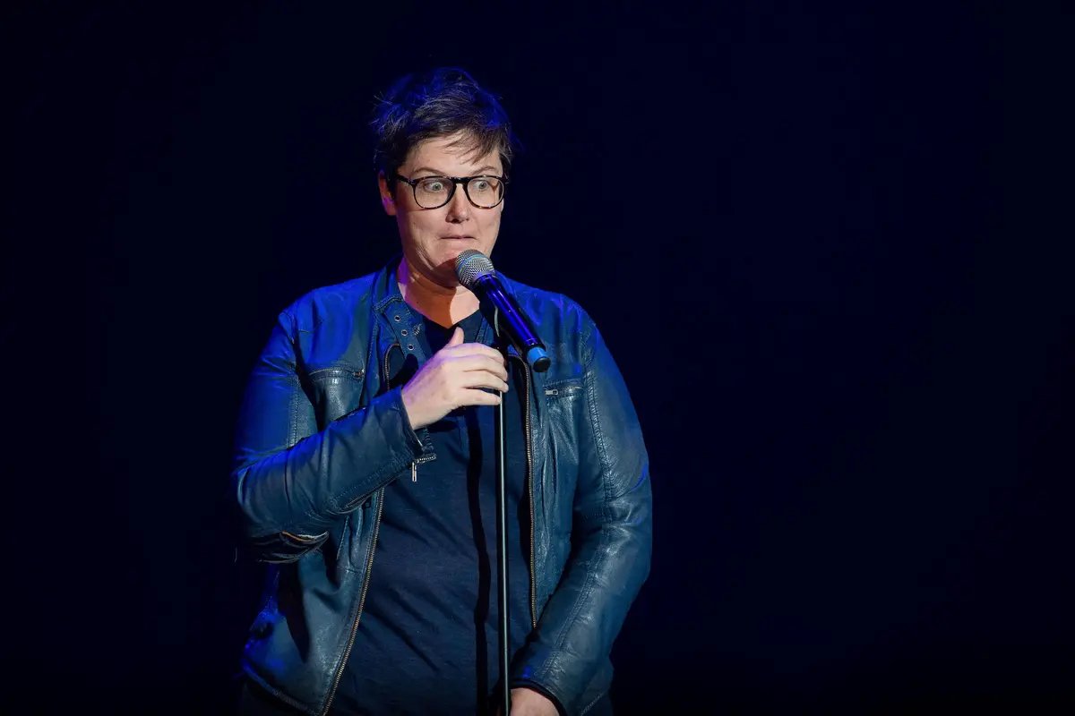 Hannah Gadsby performing stand-up in 2017
Ashley Scott / Alamy Stock Photo