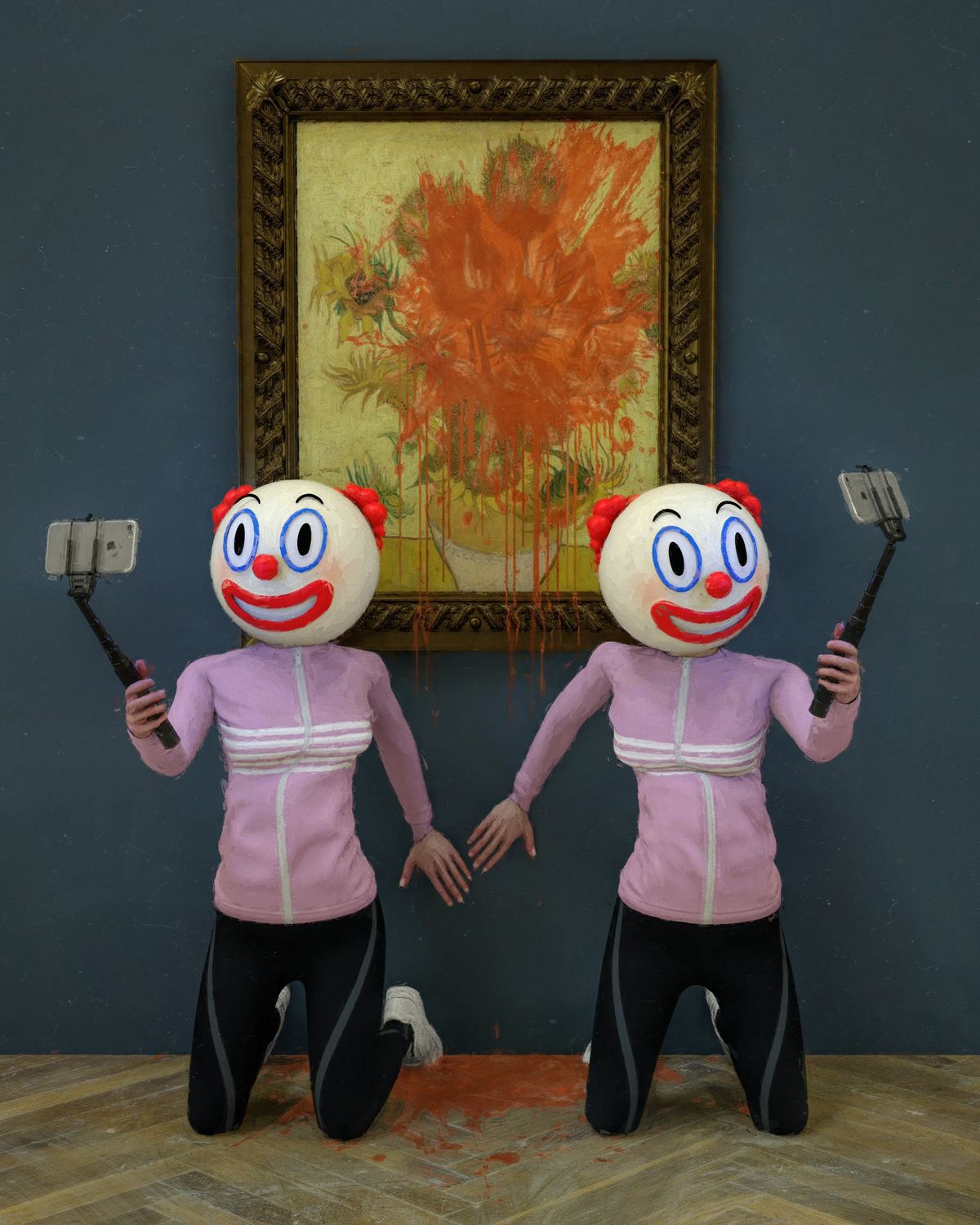 Clowning around? NFT king Beeple posted a cryptic pic of the Just Stop Oil activists

@beeple via Twitter
