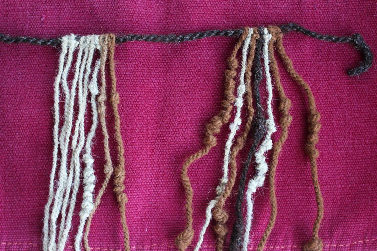 A close-up of KH0631 [the khipu that was studied]

Courtesy of the University of St Andrews