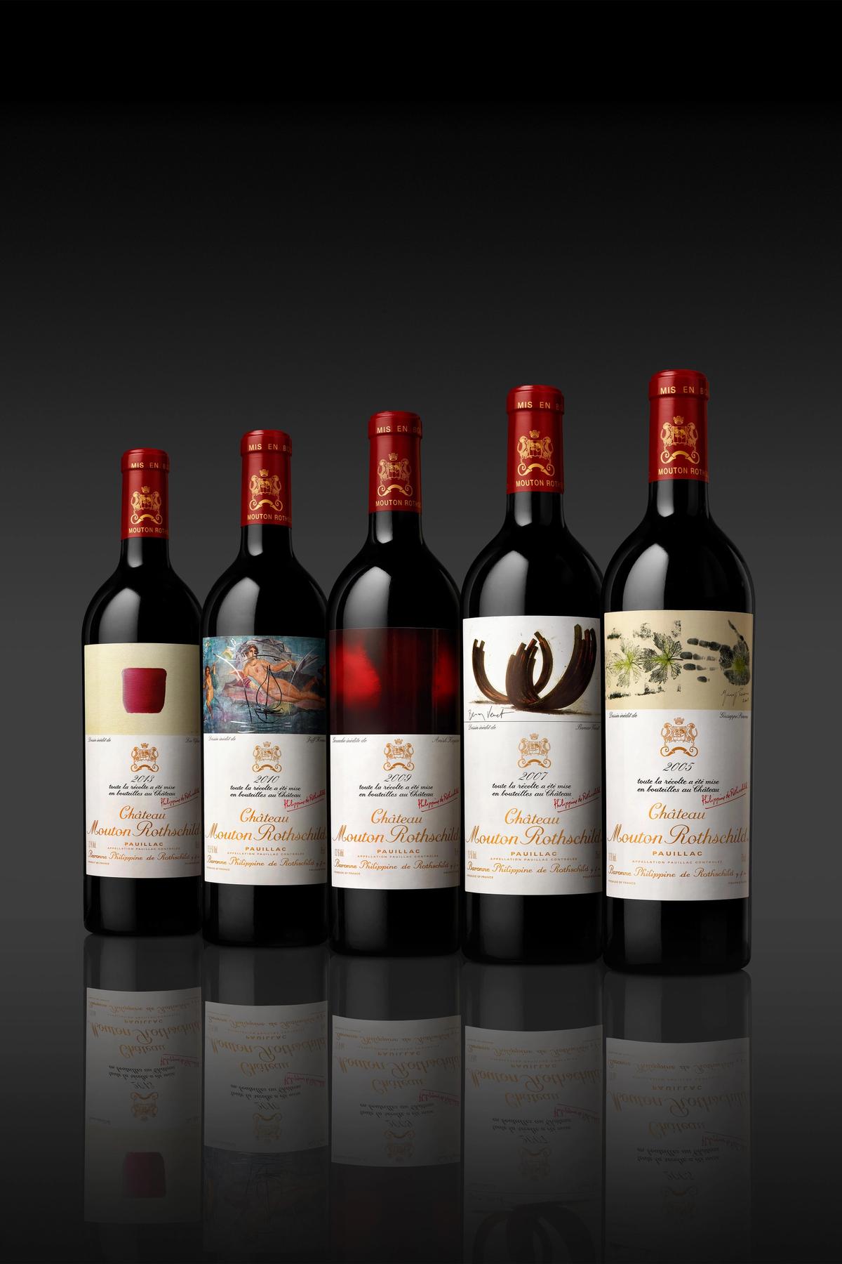 Château Mouton Rothschild vintages included in the Versailles Celebration case courtesy Deepix, Château Mouton Rothschild