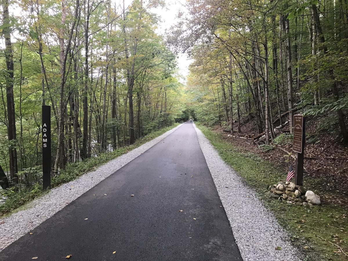 The Ashuwillticook Rail Trail entering Adams, Massachusetts Photo: John Phelan via Wikimedia Commons