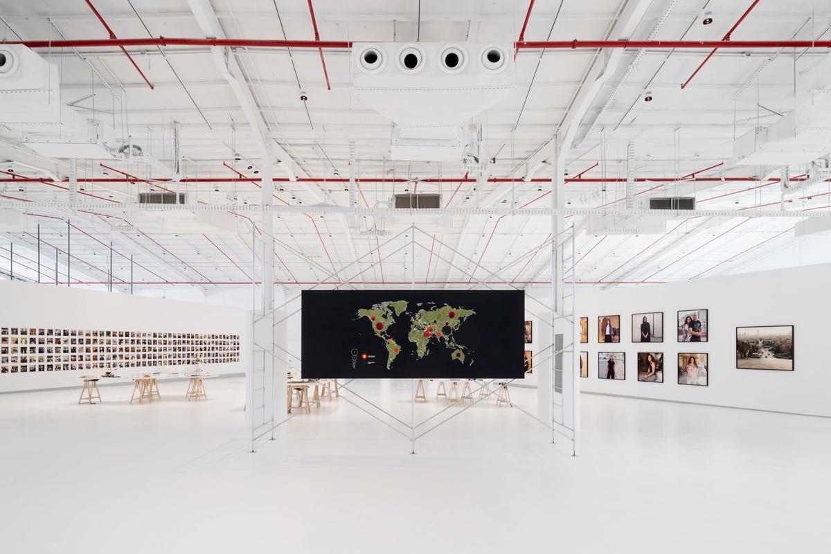 Installation view of Diriyah Biennale. Centre: Tiffany Chung's Energy Policy vol.166: potential CO2 emissions until 2050 by key fossil fuel and coal extraction projects [each>1 Gt] worldwide (2023)

Photo by Marco Cappellletti, Courtesy of the Diriyah Biennale Foundation


 