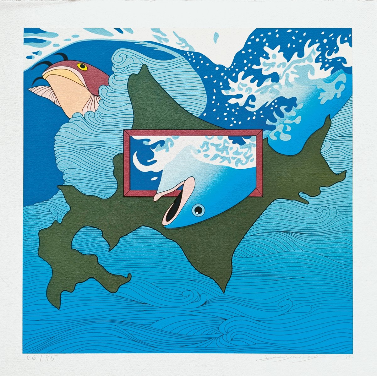 Flower Like the Blue Sky (1982) by Yayanagi Go (Tsuyoshi), one of the artists in Modern Japanese Printmakers © Tsuyoshi (Go) Yayanagi. Image courtesy of Kumo Arts