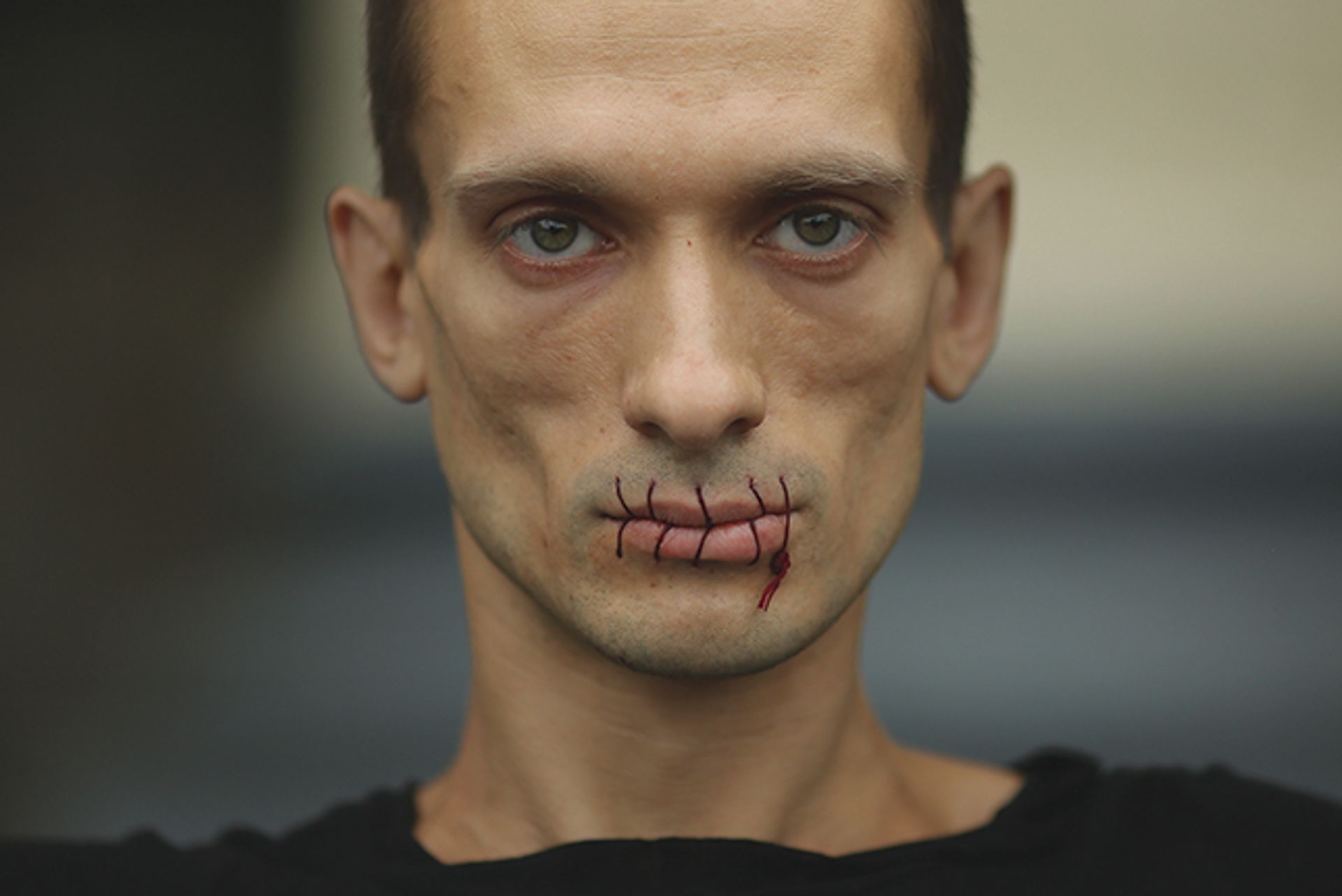 Pyotr Pavlensky’s 2012 performance, Seam; the artist’s show at a/political’s London space is backed by Babestation, with a future collaboration currently under discussion Trend Photo Agency/Reuters