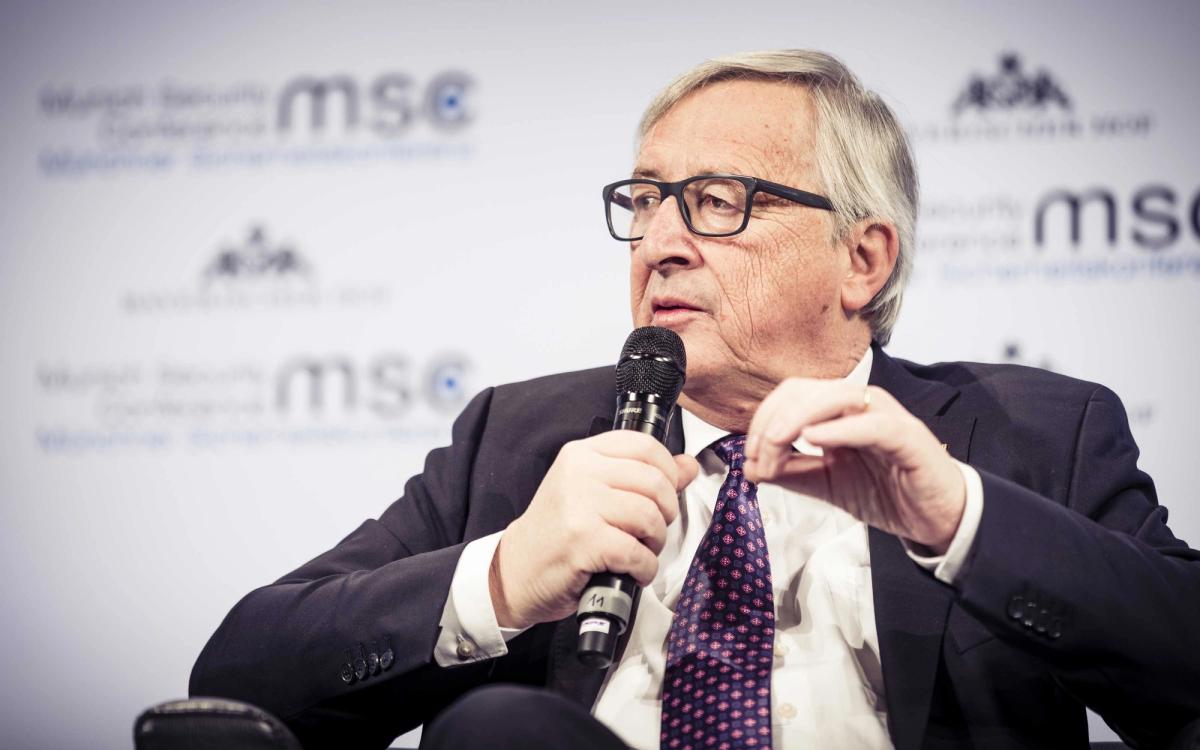 Jean-Claude Juncker speaking at the Munich Security Conference in 2018 © MSC/Kuhlmann