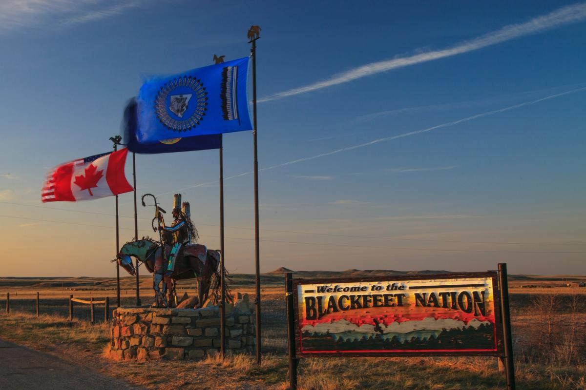 The northern boundary of the Blackfeet nation in Montana Photo by Murray Foubister, via Wikimedia Commons