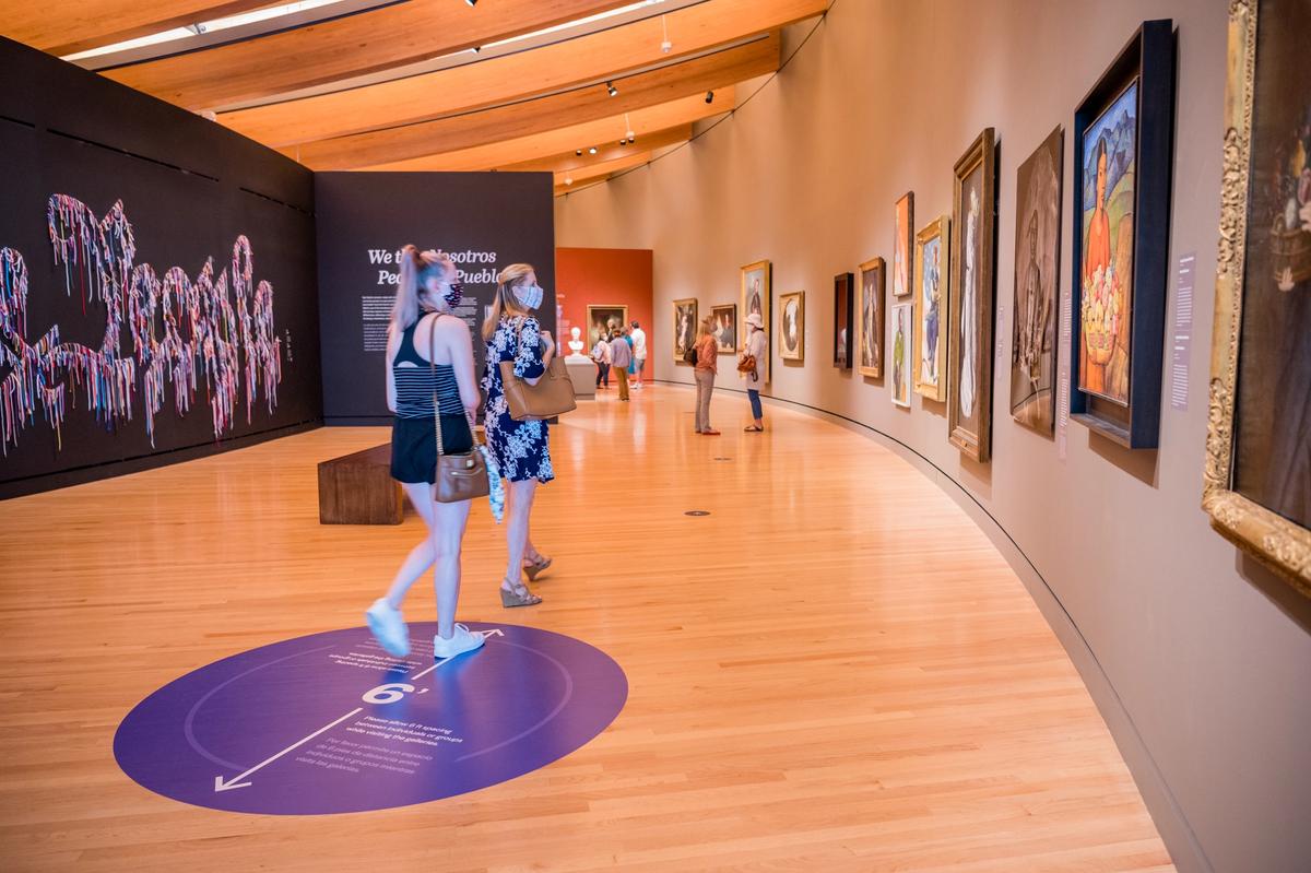 Visitors enter the Early American Gallery at the Crystal Bridges Museum of Art Images courtesy of Crystal Bridges Museum of American Art and the Momentary