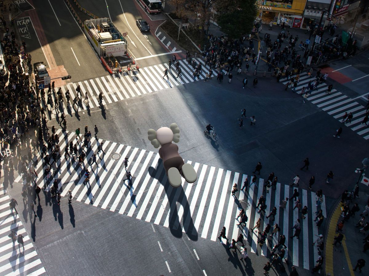 KAWS's augmented reality COMPANION (EXPANDED) in Tokyo (2020) Courtesy: KAWS and Acute Art.