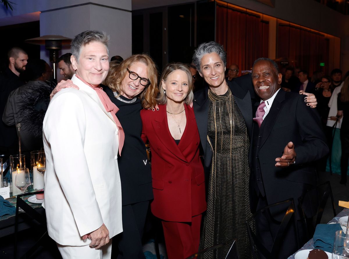 From left to right: k.d. lang, Ann Philbin, Jodie Foster, Alexandra Hedison Charles Gaines at the Hammer Museum's Gala in the Garden on 4 May 2024 Getty Images for Hammer Museum