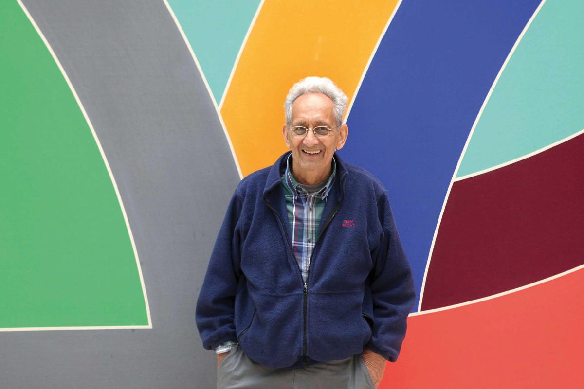 Frank Stella at the Kunstmuseum in Wolfsburg, Germany, during his 2012 retrospective; the artist favoured working in series rather than producing standalone works
Photo: Matthias Leitzke; DPA Picture Alliance Archive/Alamy Stock Photo