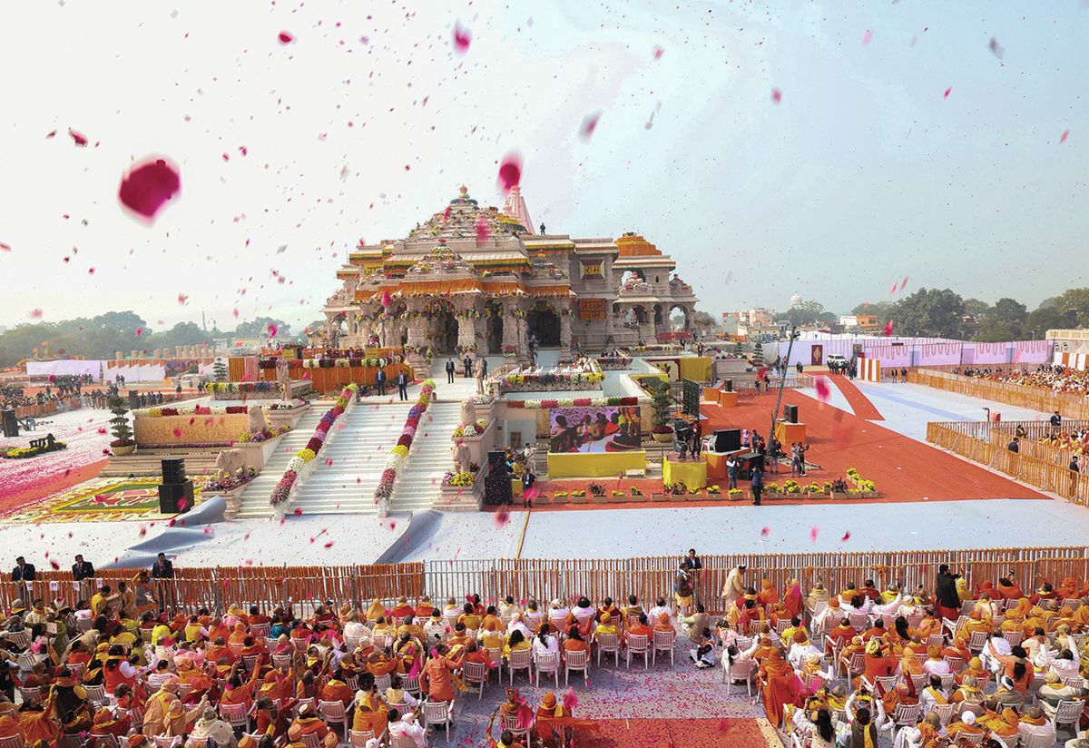 The Ram temple was consecrated in Ayodhya, northern India, on 22 January in an enormous ceremony led by prime minister Narendra Modi
© India’s Press Information Bureau