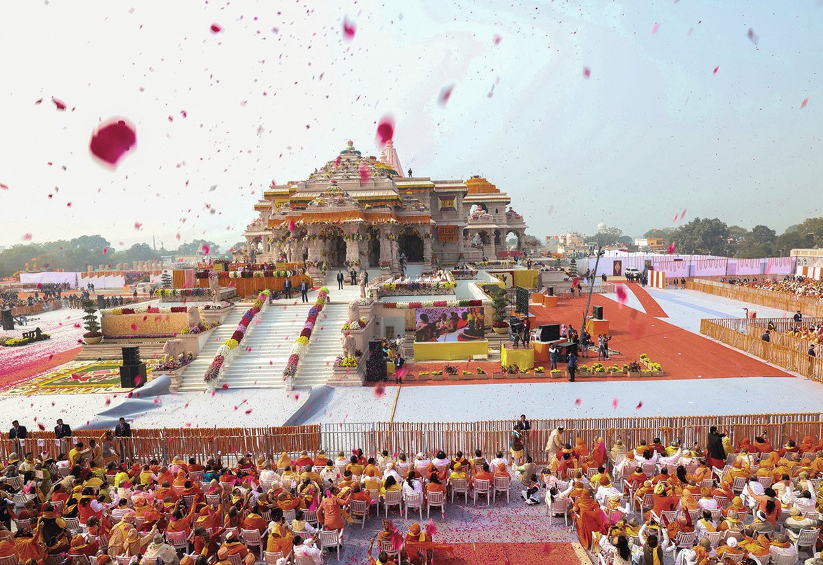 The Ram temple was consecrated in Ayodhya, northern India, on 22 January in an enormous ceremony led by prime minister Narendra Modi
© India’s Press Information Bureau