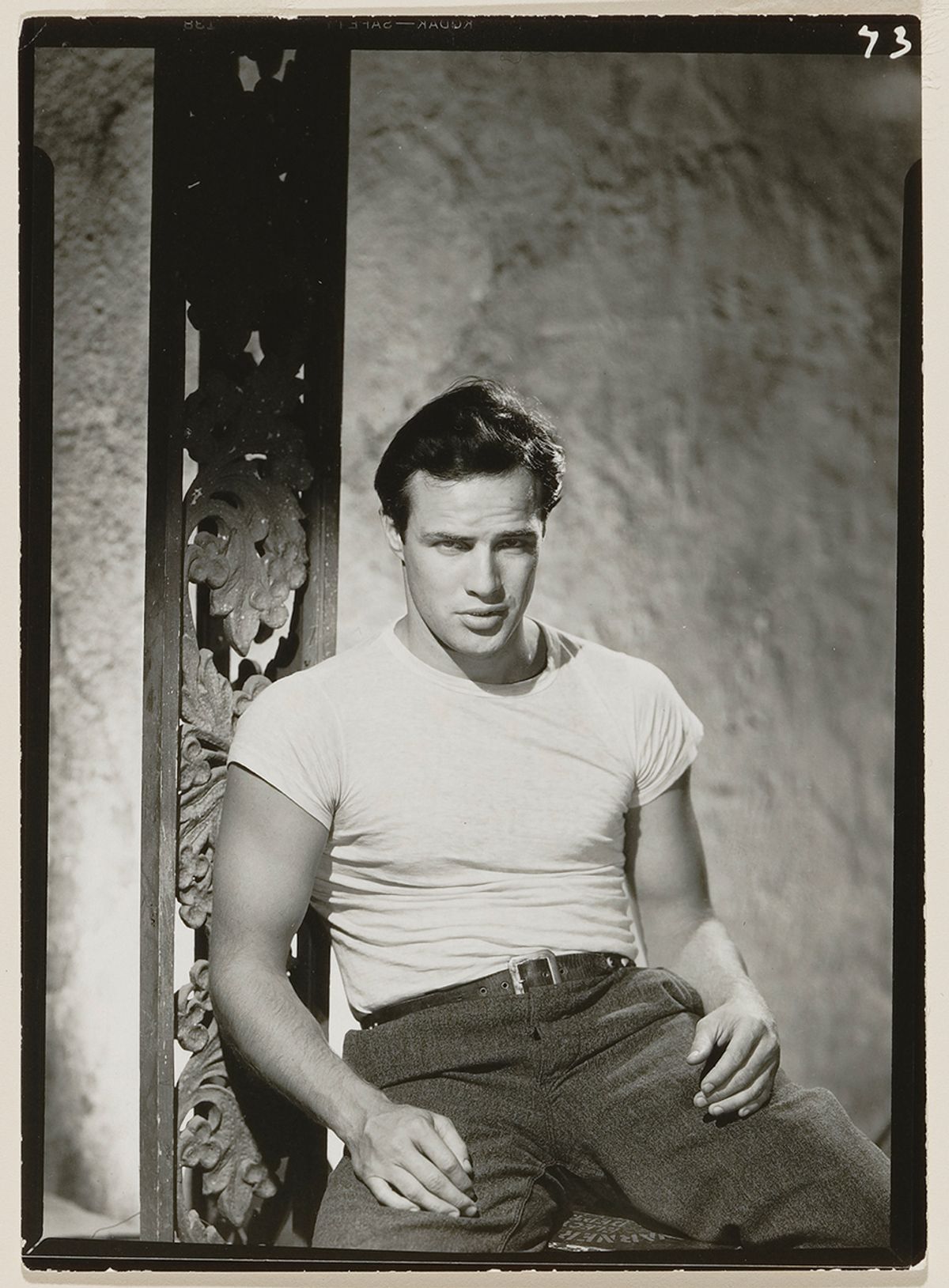 John Engstead's photograph of Marlon Brando in 1950 Photo by Jeffrey Nintzel of original by John Engstead
