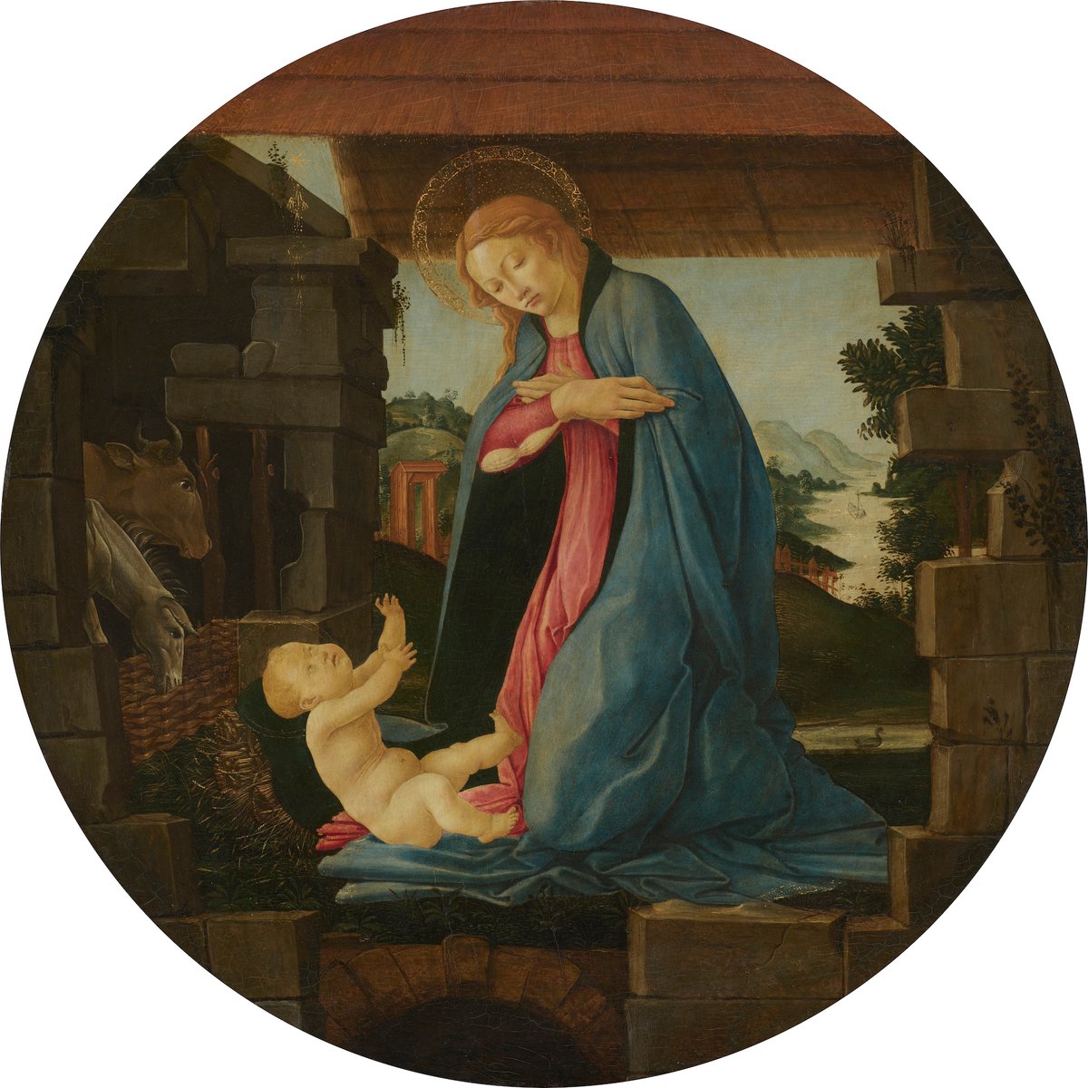 Sandro Botticelli's The Virgin Adoring the Child (1480/90) goes on view this month at the Flint Institute of Arts in Michigan National Gallery of Art, Samuel H. Kress Collection
