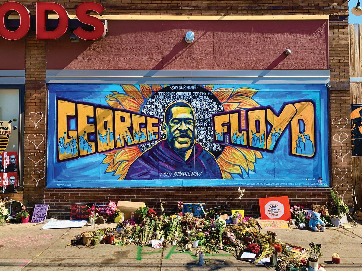 Mural artist Greta McLain, who is white, apologised for taking up “a space of mourning that wasn’t mine” © Jéan Béller on Unsplash