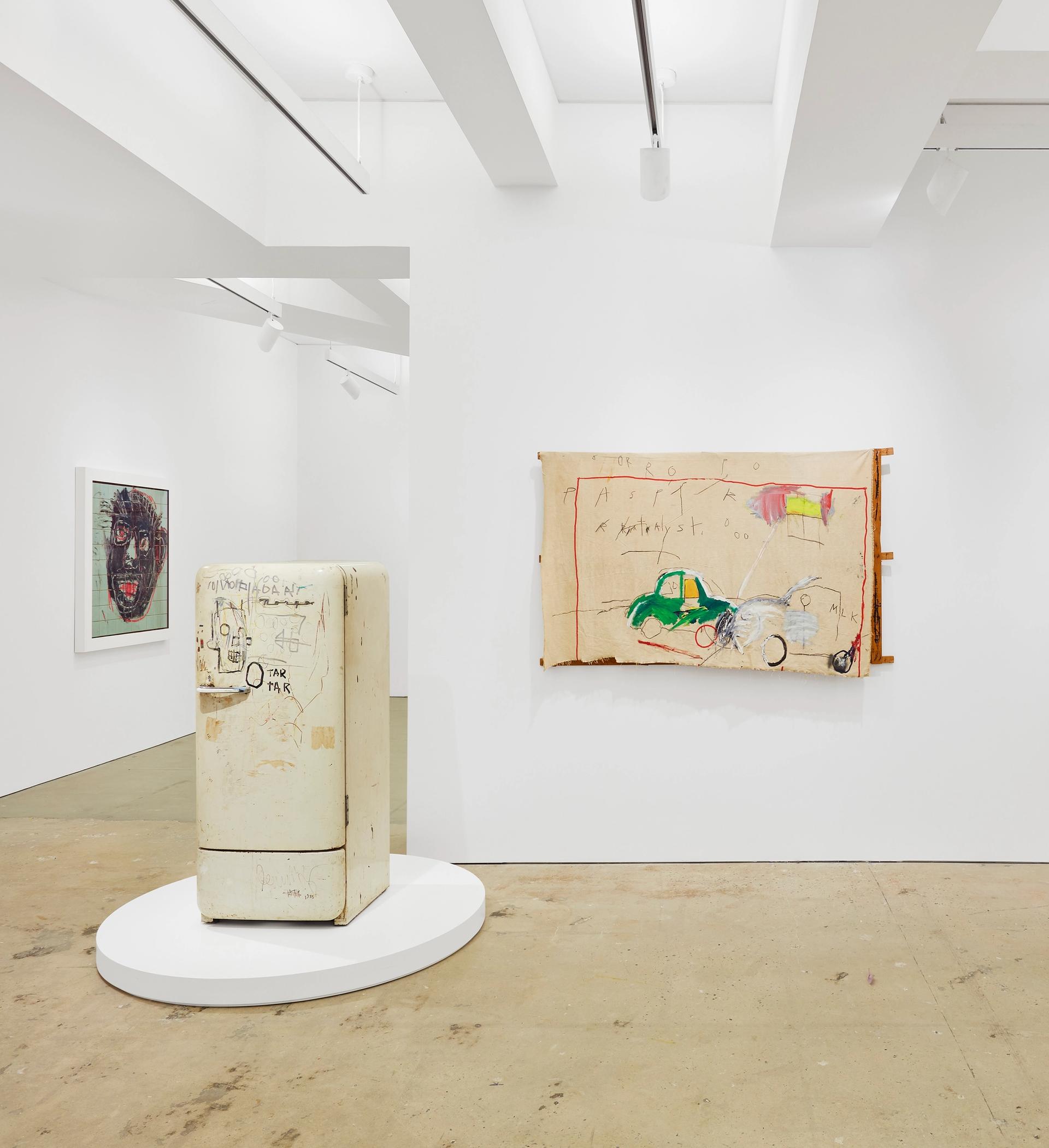 An install of Jean-Michel Basquiat: Art and Objecthood at Nahmad Contemporary gallery in New York including Untitled (Refrigerator, 1981) from the Nicola Erni Collection in Switzerland Photo: Nahmad Contemporary