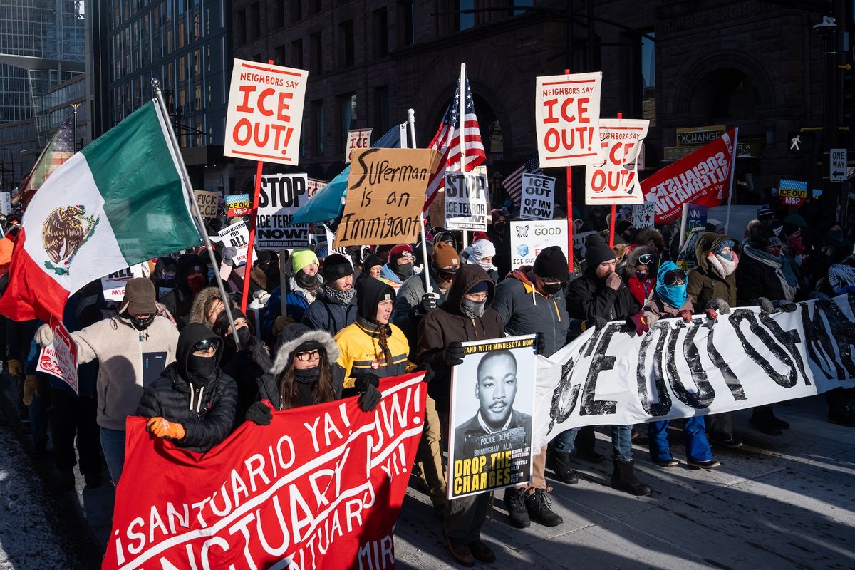 A march against federal immigration enforcement in downtown Minneapolis on 23 January, a day when most art spaces in the city (including the Walker Art Center) were closed in solidarity Photo by Chad Davis, via Flickr