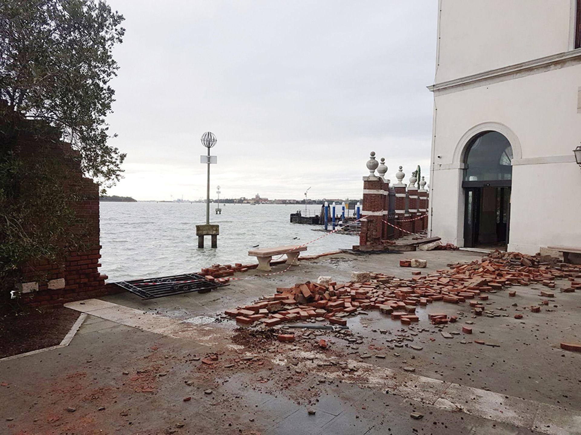 Floods earlier this month damaged many of Venice's buildings and structures © San Servolo Servizi