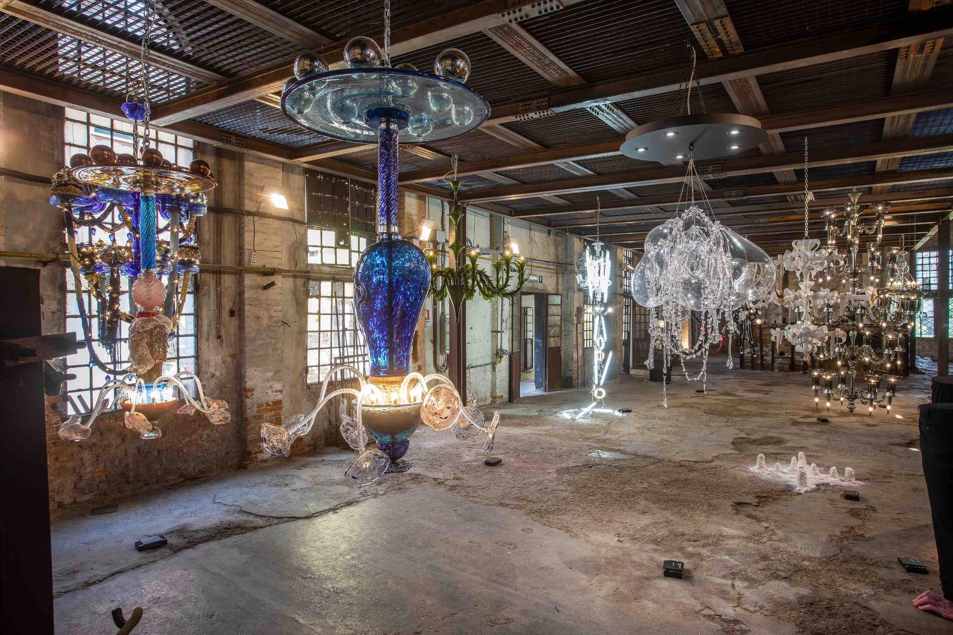 During The Venice Glass Week, the Fondazione Berengo hosts Lux-Lumen, an exhibition of contemporary interpretations of Murano glass chandeliers Photo: Francesco Allegretto. Courtesy of Fondazione Berengo