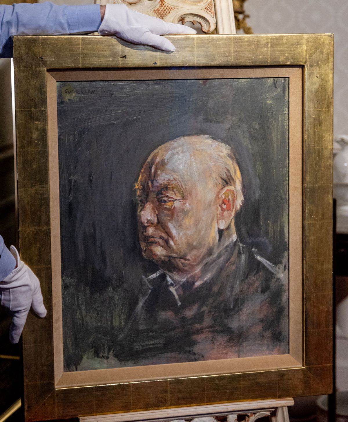 Sutherland's 1954 study of Winston Churchill is on show this week at his birthplace, Blenheim Palace, in Oxfordshire Courtesy Sotheby's