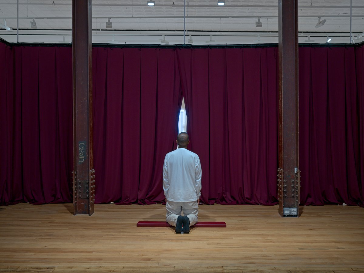 By the end of the run of Yearning for an Absolute, EJ Hill will have spent 56 days across 12 weeks kneeling for eight hours a day Courtesy 52 Walker, New York