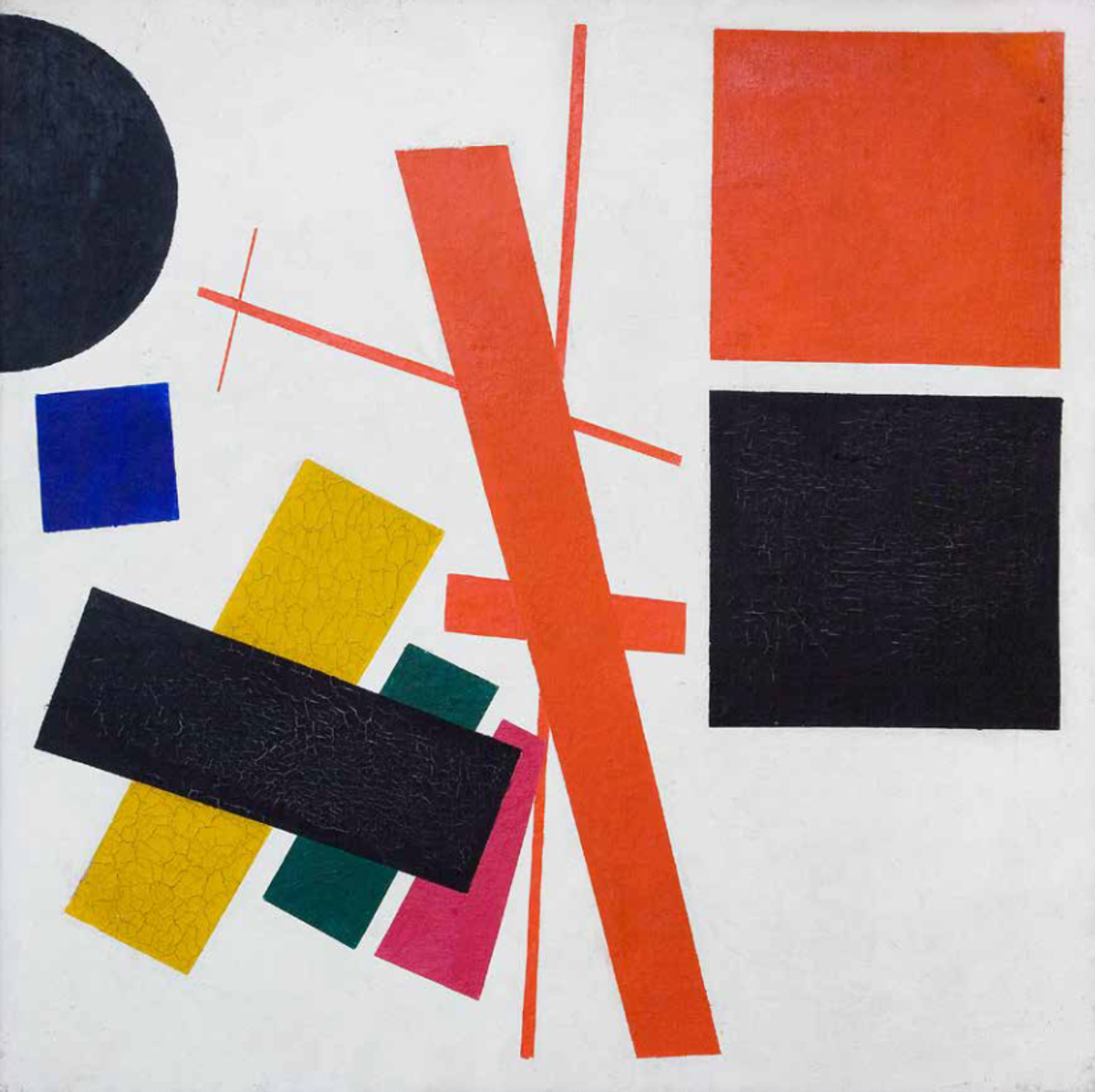 Kazimir Malevich’s Suprematism (1915) on loan from the Ekaterinburg Museum of Fine Arts