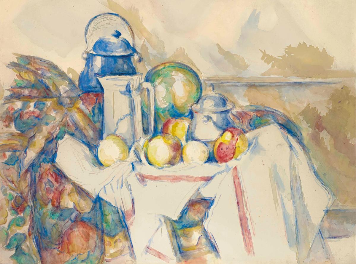 Nature morte avec pot au lait, melon et sucrier (1900-1906) by Cezanne Courtesy of Christie's