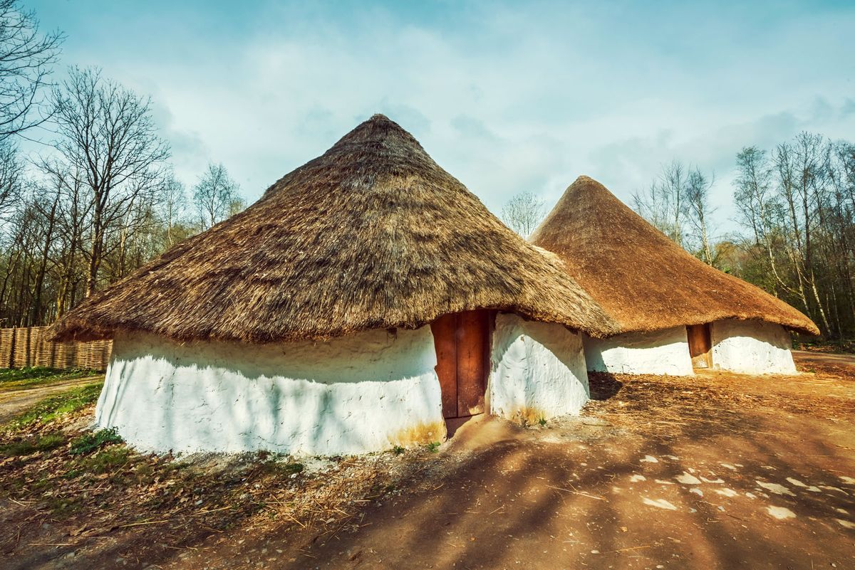 Iron Age roundhouses at the St Fagans National Museum of History just outside Cardiff © Marc Atkins / Art Fund 2019