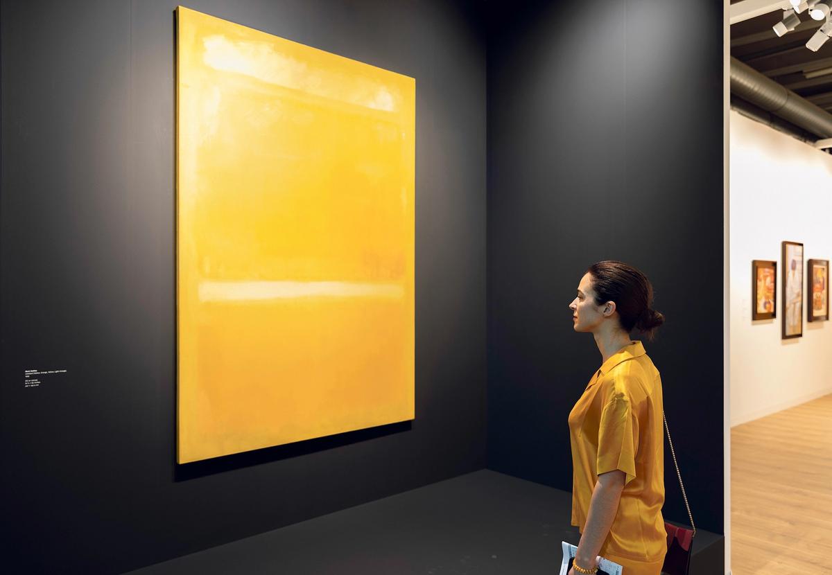 Mark Rothko’s 1955 work, Untitled (Yellow, Orange, Yellow, Light Orange), remains on sale at Acquavella with a price tag of $60m  David Owens 
