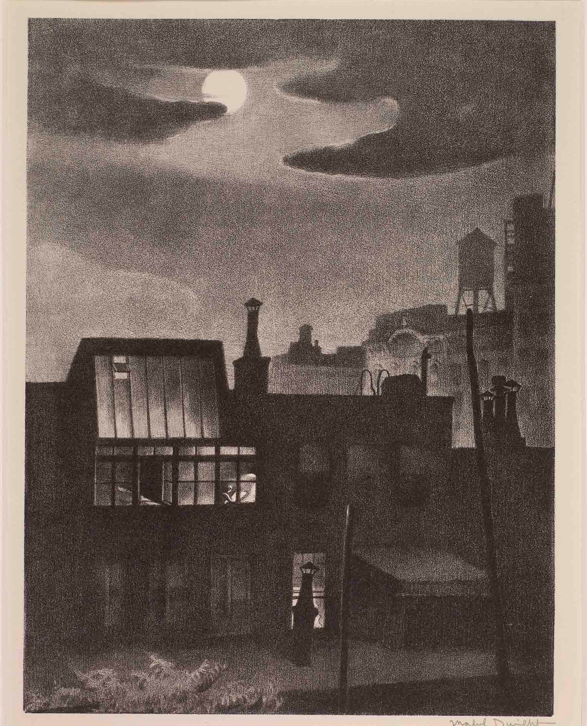 Mabel Dwight, Night Work (1931) Courtesy of the Huntington Library, Art Collections and Botanical Gardens